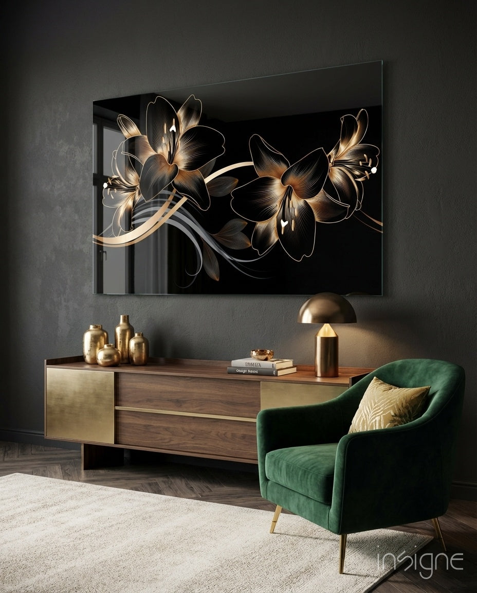 Flower Glass Wall Art