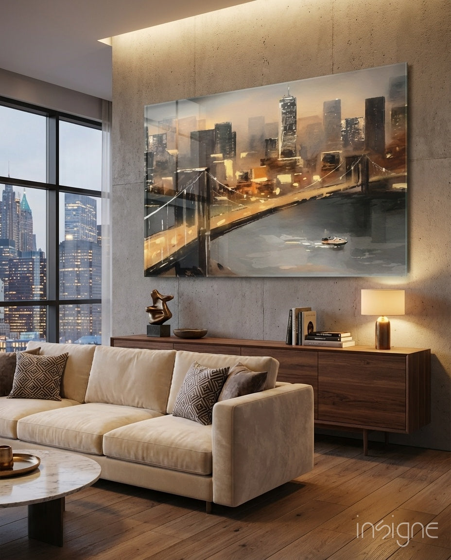 City Glass Wall Art