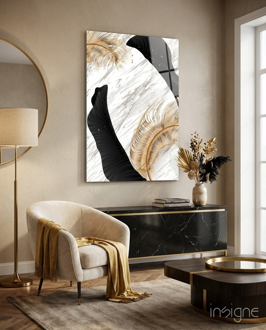 Leaves Glass Wall Art