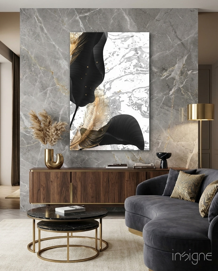 Leaves Glass Wall Art