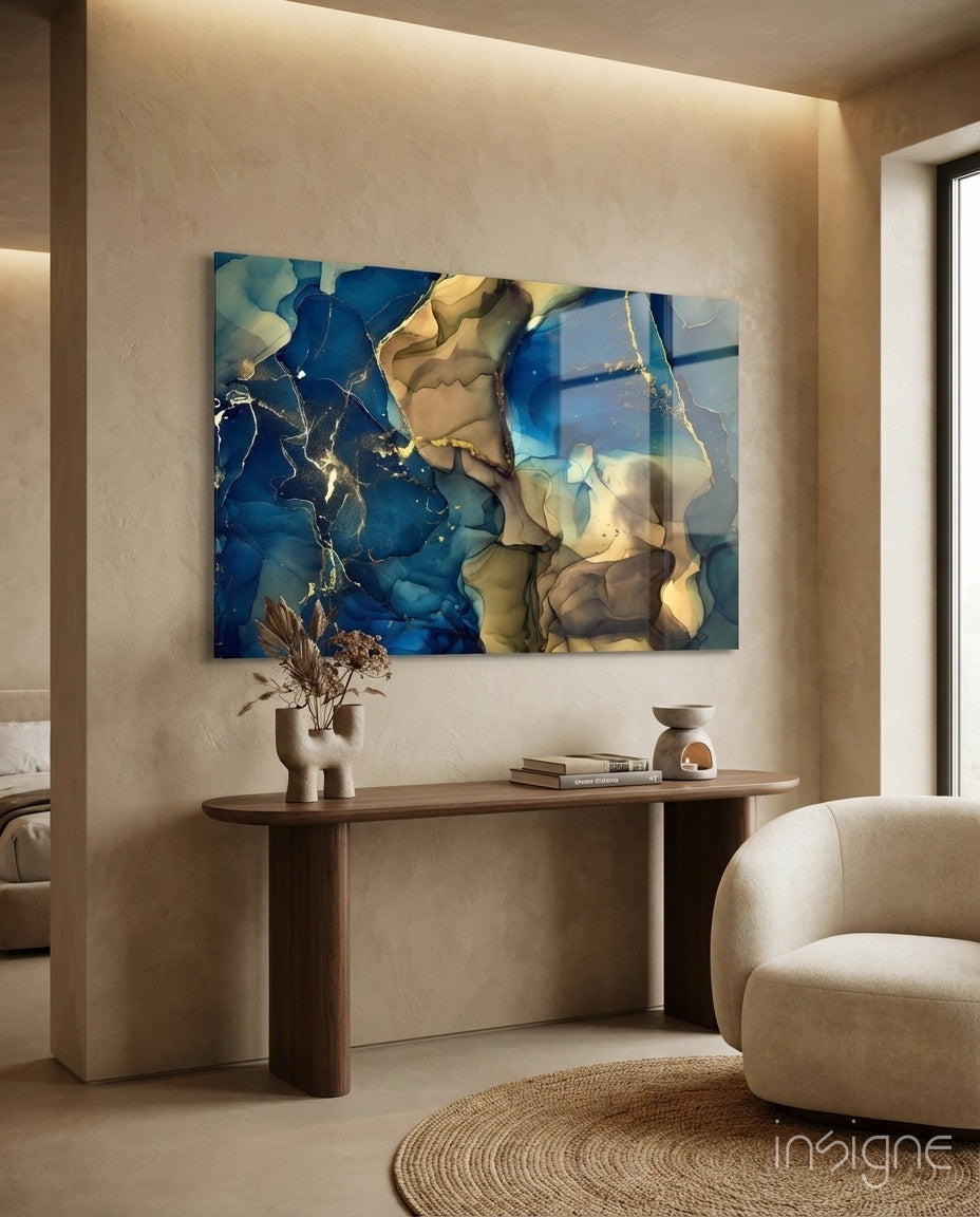 Abstract Depth Glass Wall Art