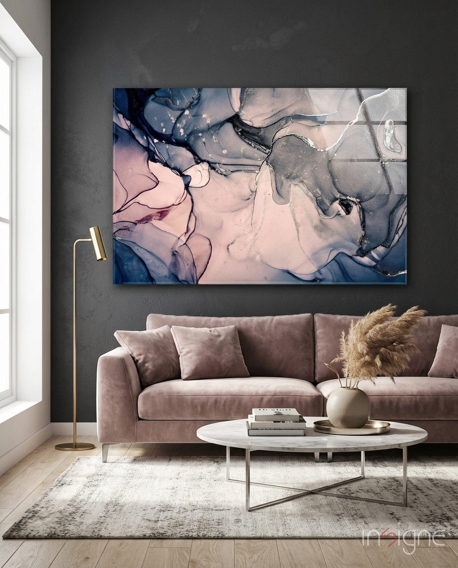 Abstract Depth Glass Wall Art