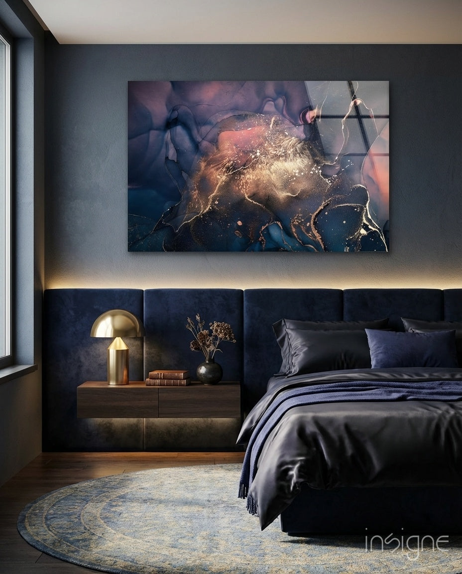 Abstract Depth Glass Wall Art