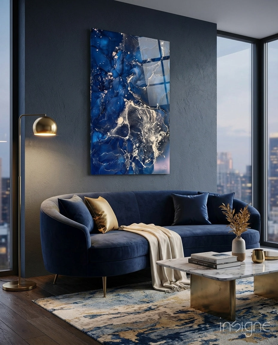 Abstract Depth Glass Wall Art
