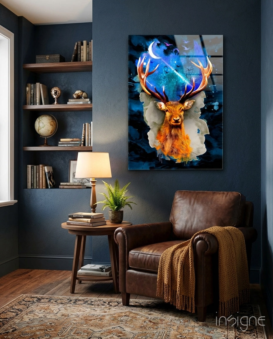 Deer Glass Wall Art