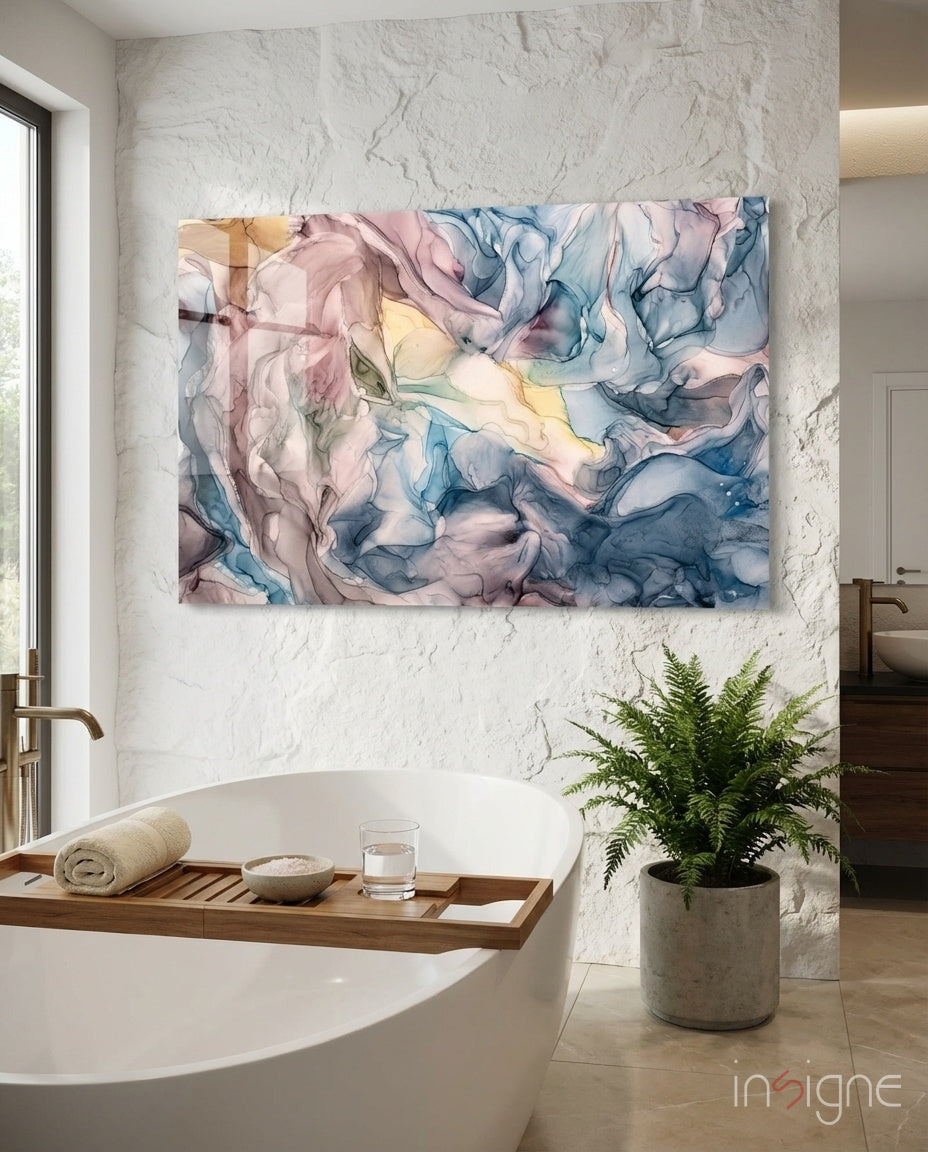 Abstract Depth Glass Wall Art