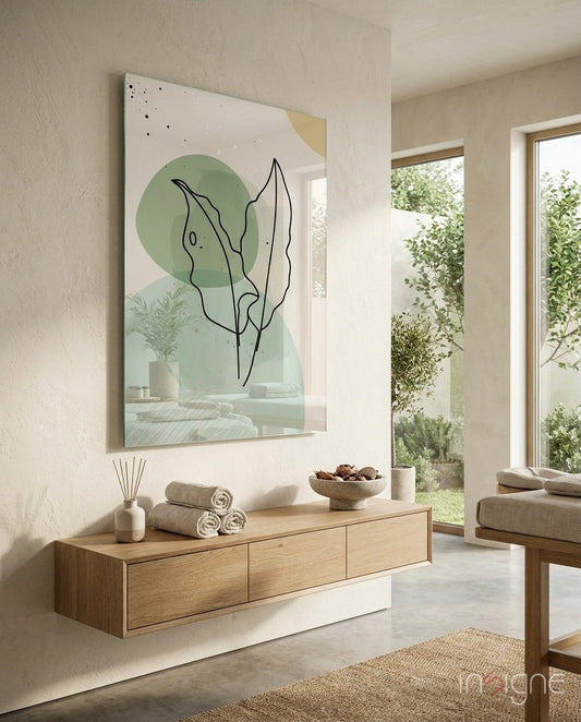 Abstract Shapes Glass Wall Art