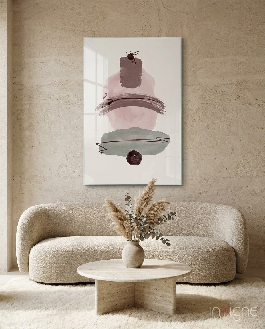 Abstract Shapes Glass Wall Art