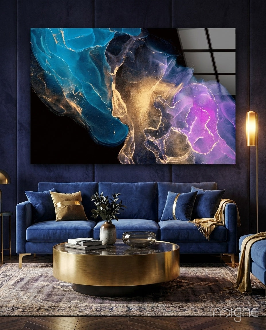 Abstract Depth Glass Wall Art