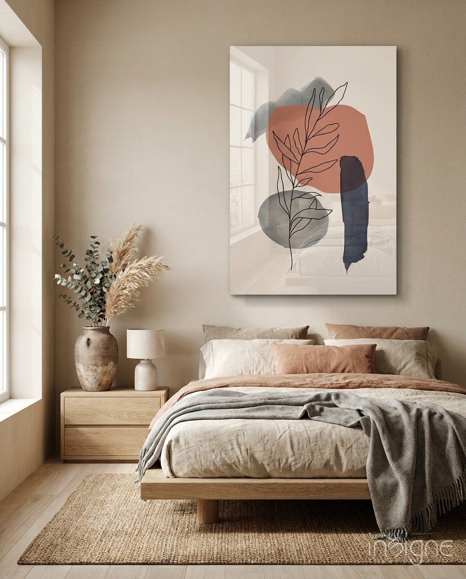Abstract Shapes Glass Wall Art