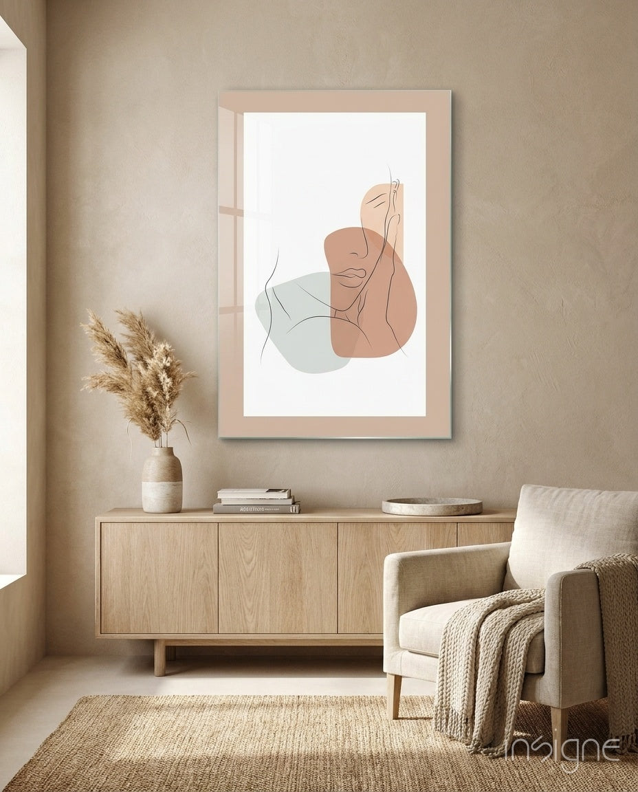 Abstract Shapes Glass Wall Art