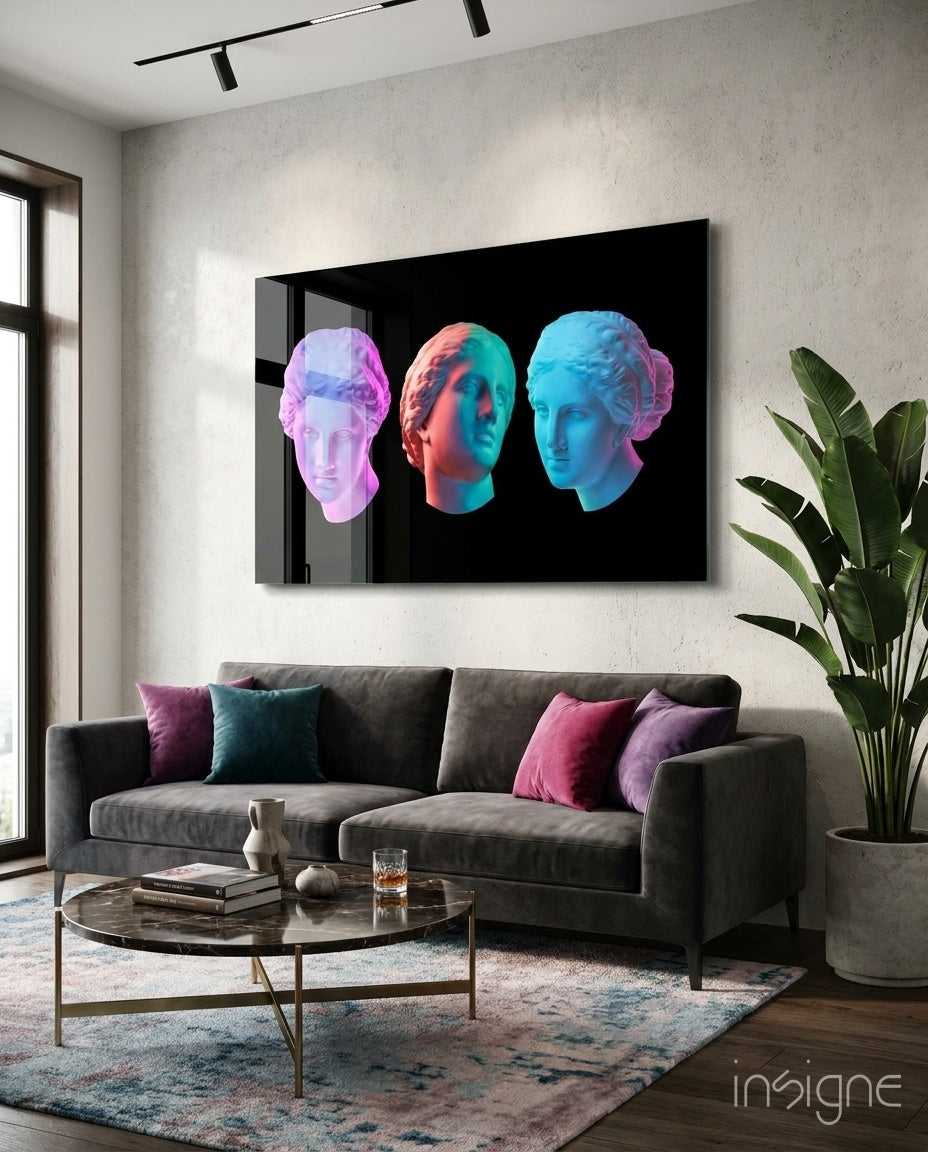 Statues Glass Wall Art