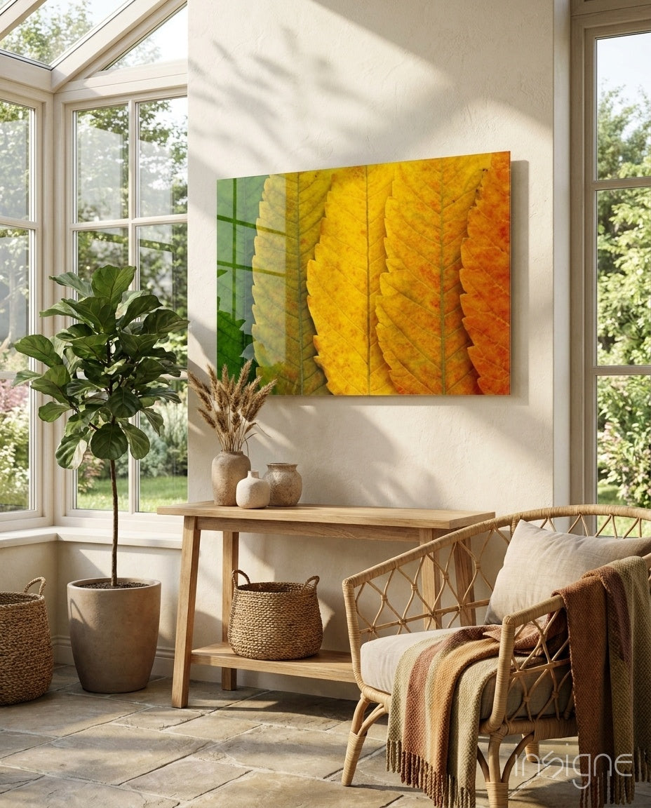 Autumn Leaves Glass Wall Art