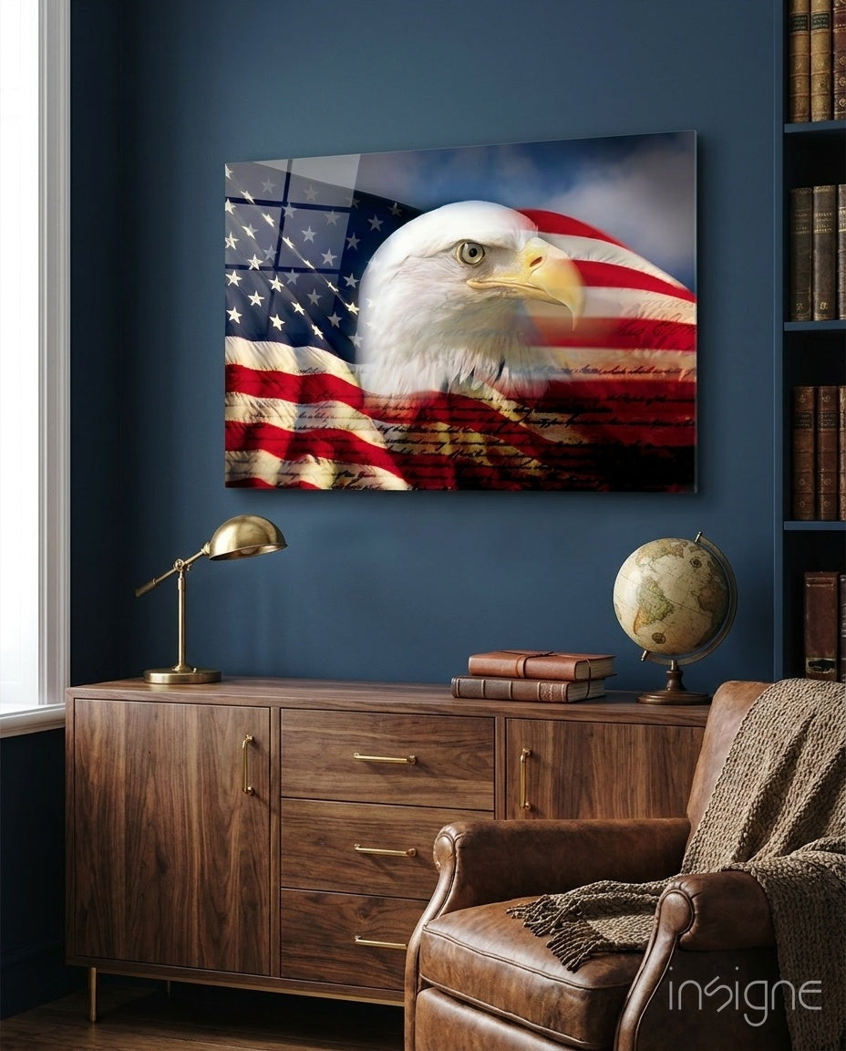 American Eagle Glass Wall Art