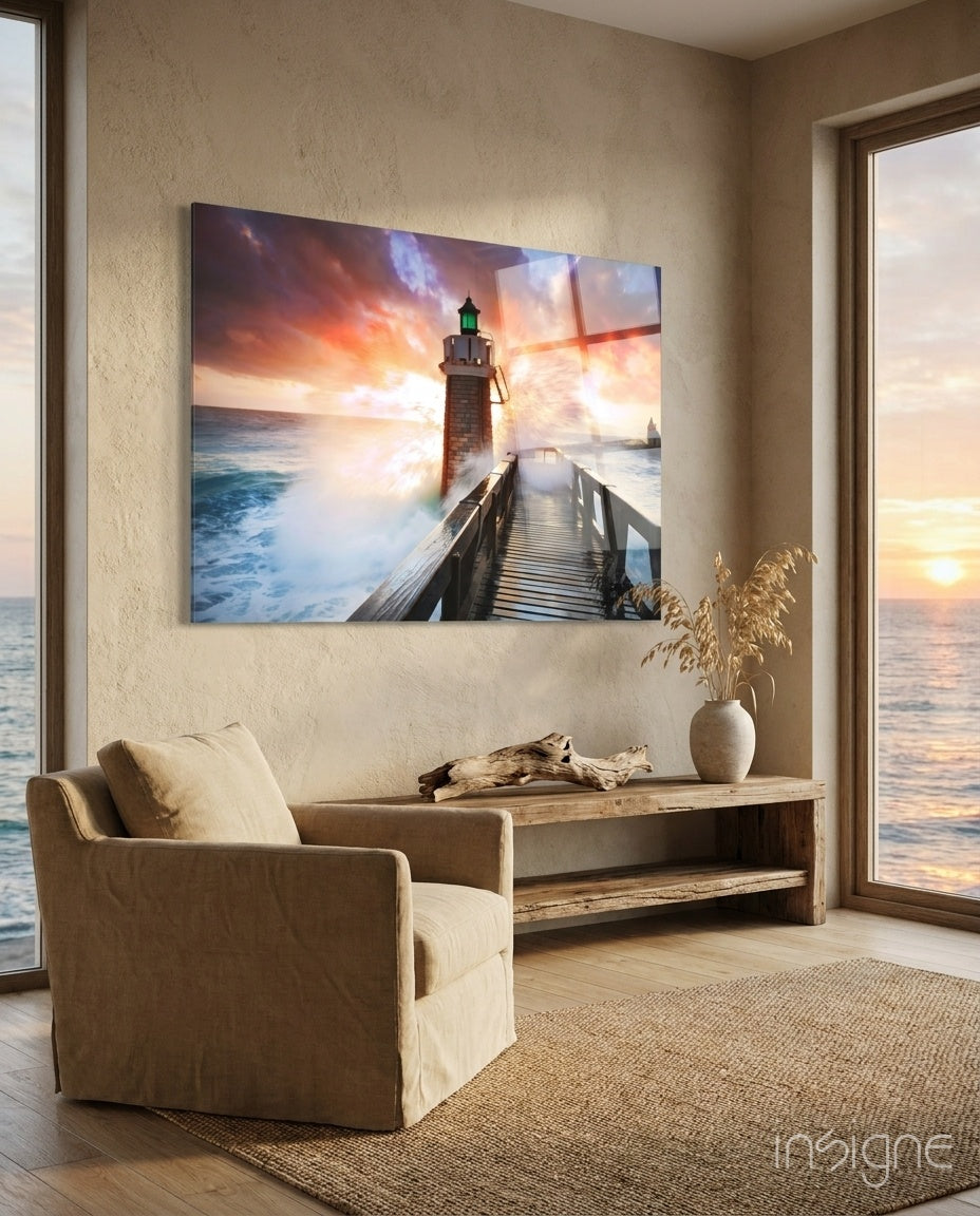 Lighthouse Glass Wall Art