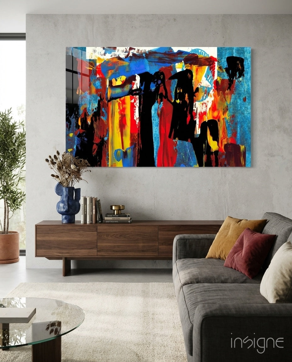 Abstract Glass Wall Art