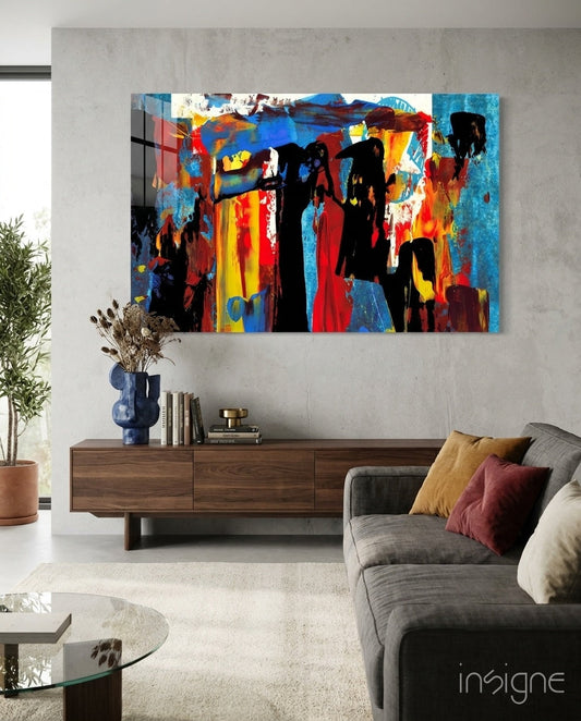 Abstract Glass Wall Art