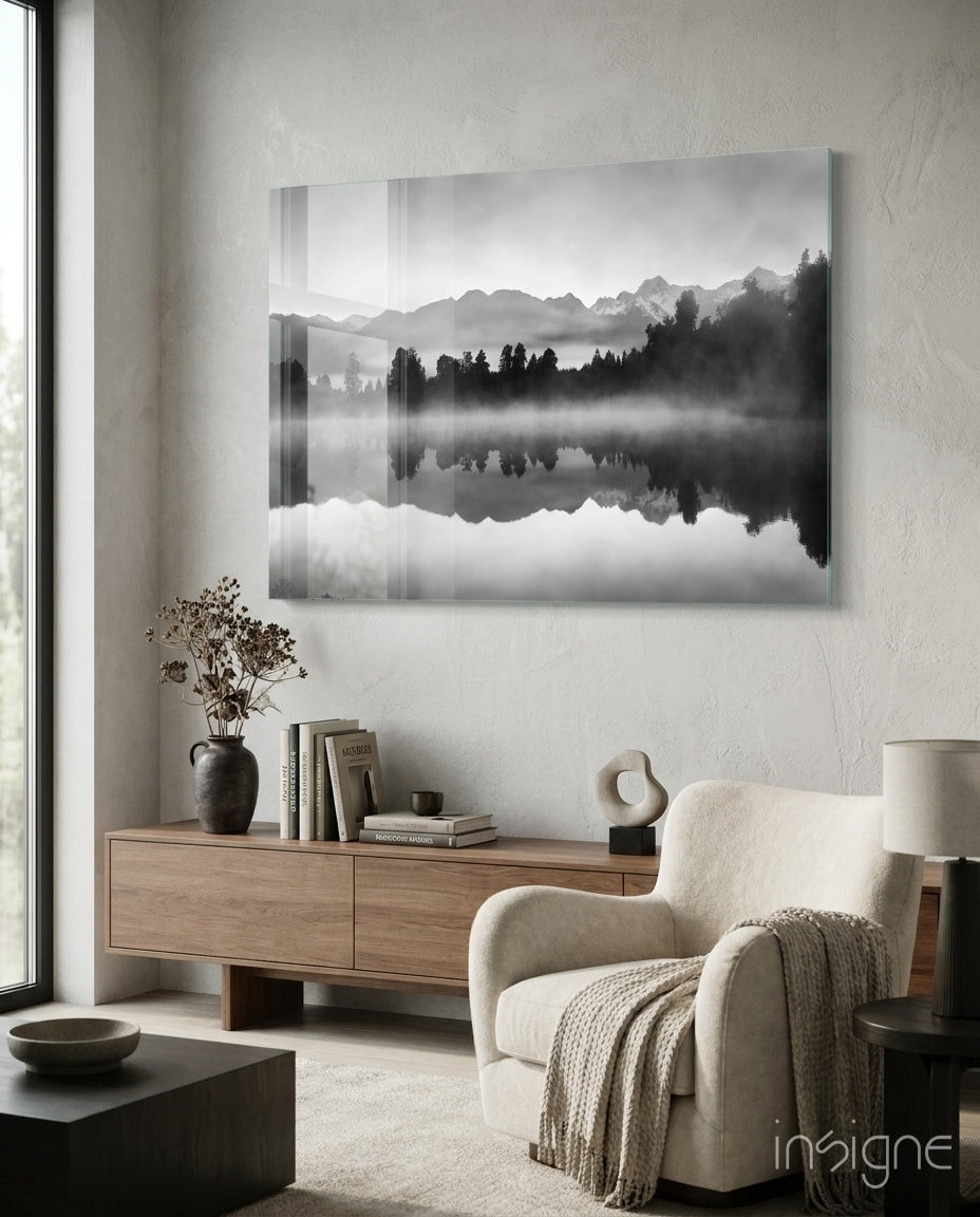 Lake View Glass Wall Art