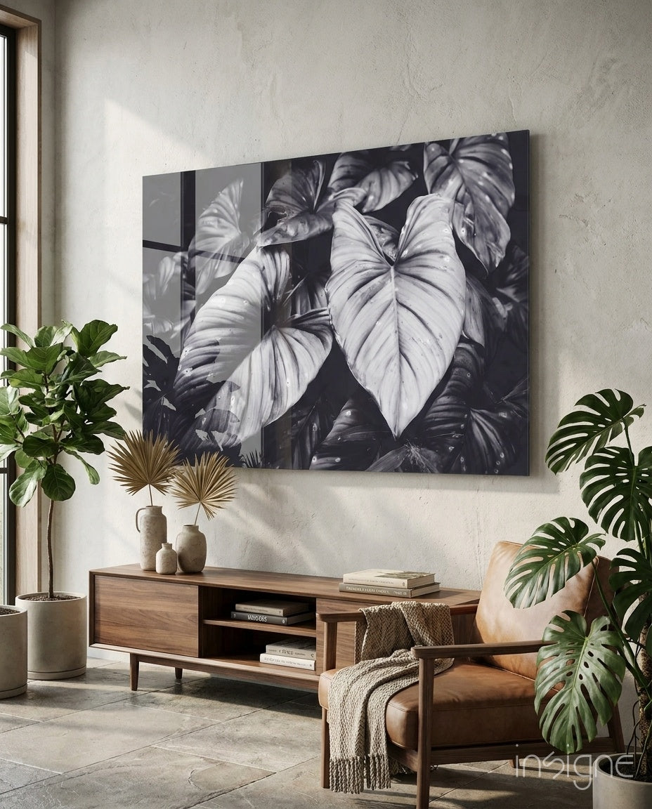 Leaves Glass Wall Art