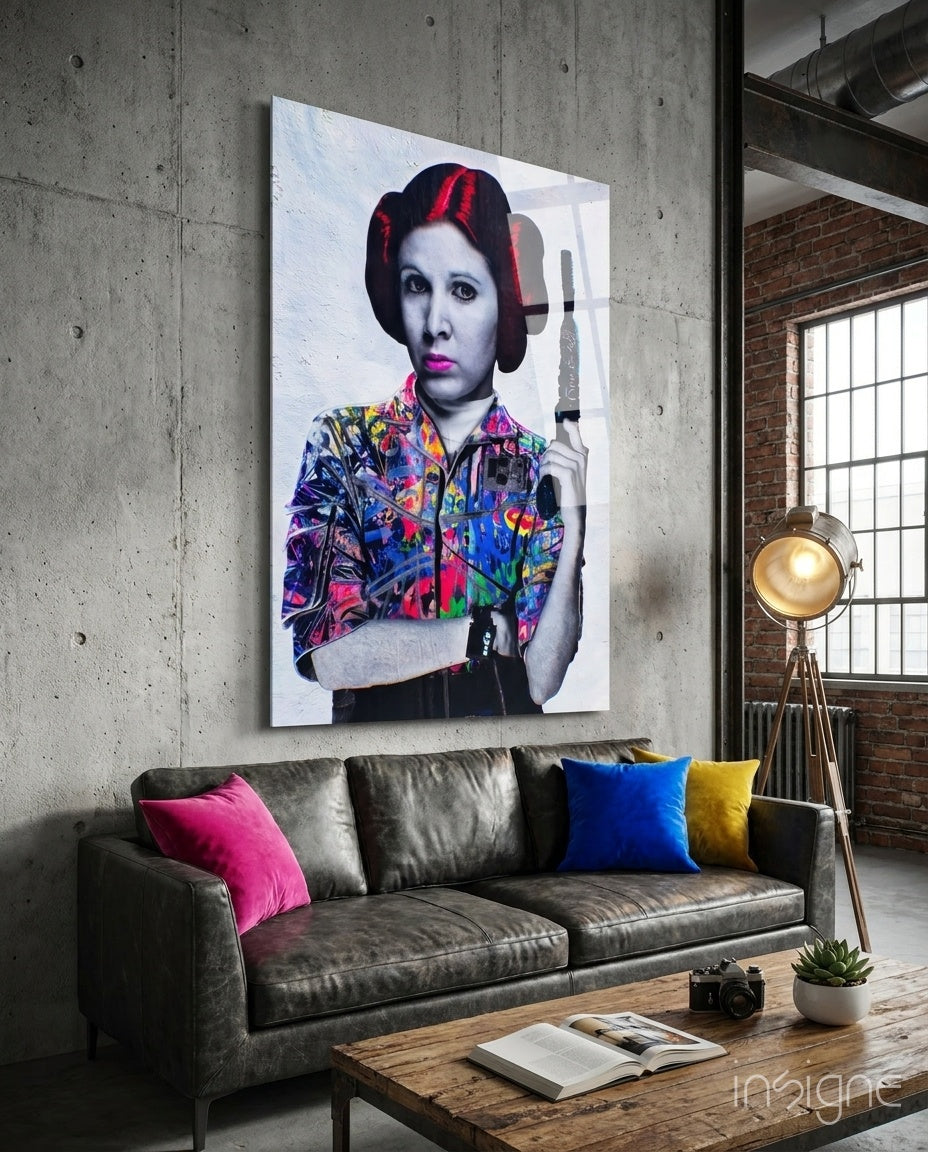 Princess Leia Glass Wall Art