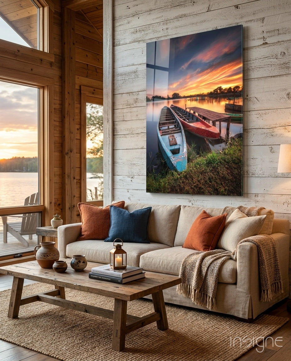 Boats Glass Wall Art