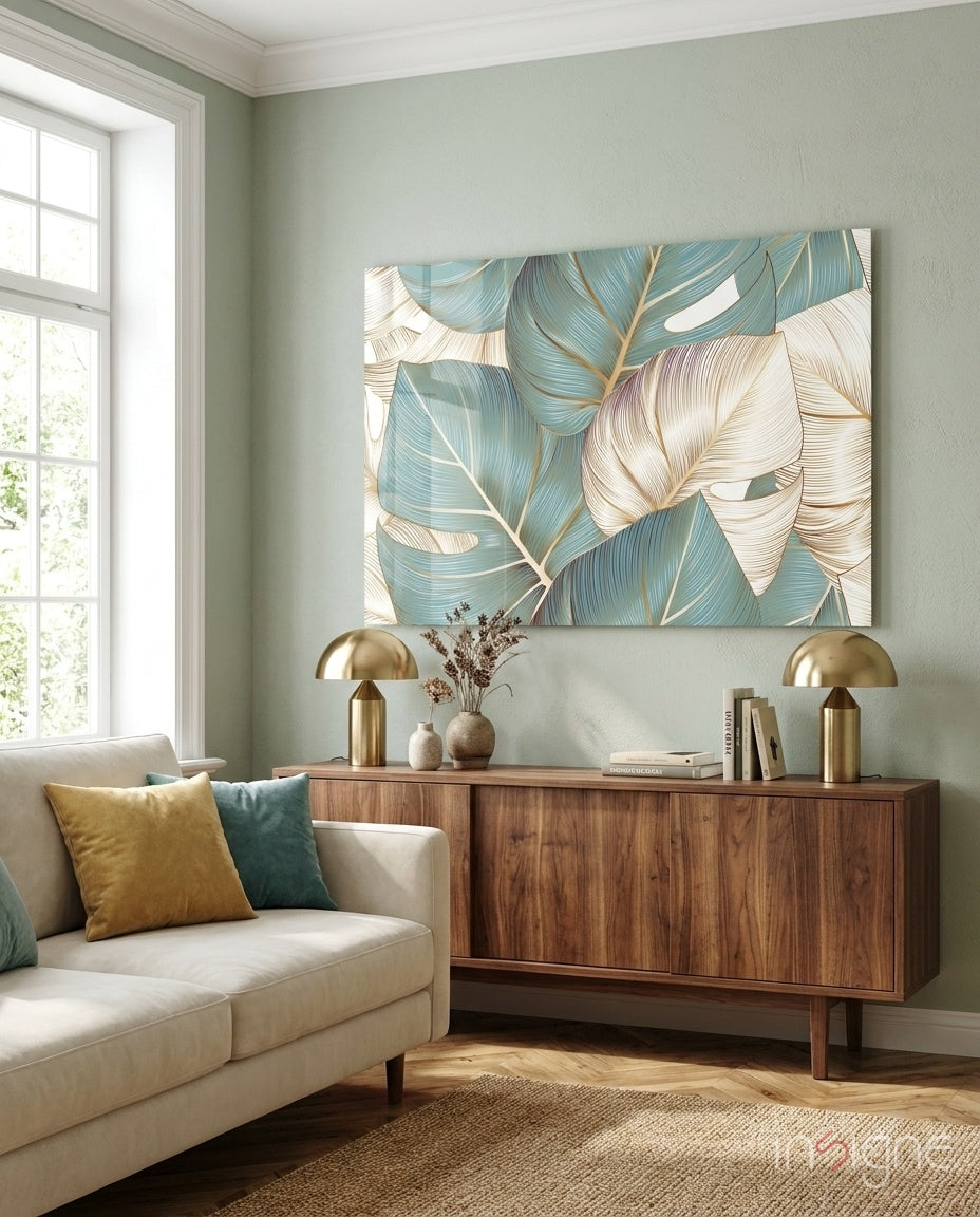 Leaves Glass Wall Art
