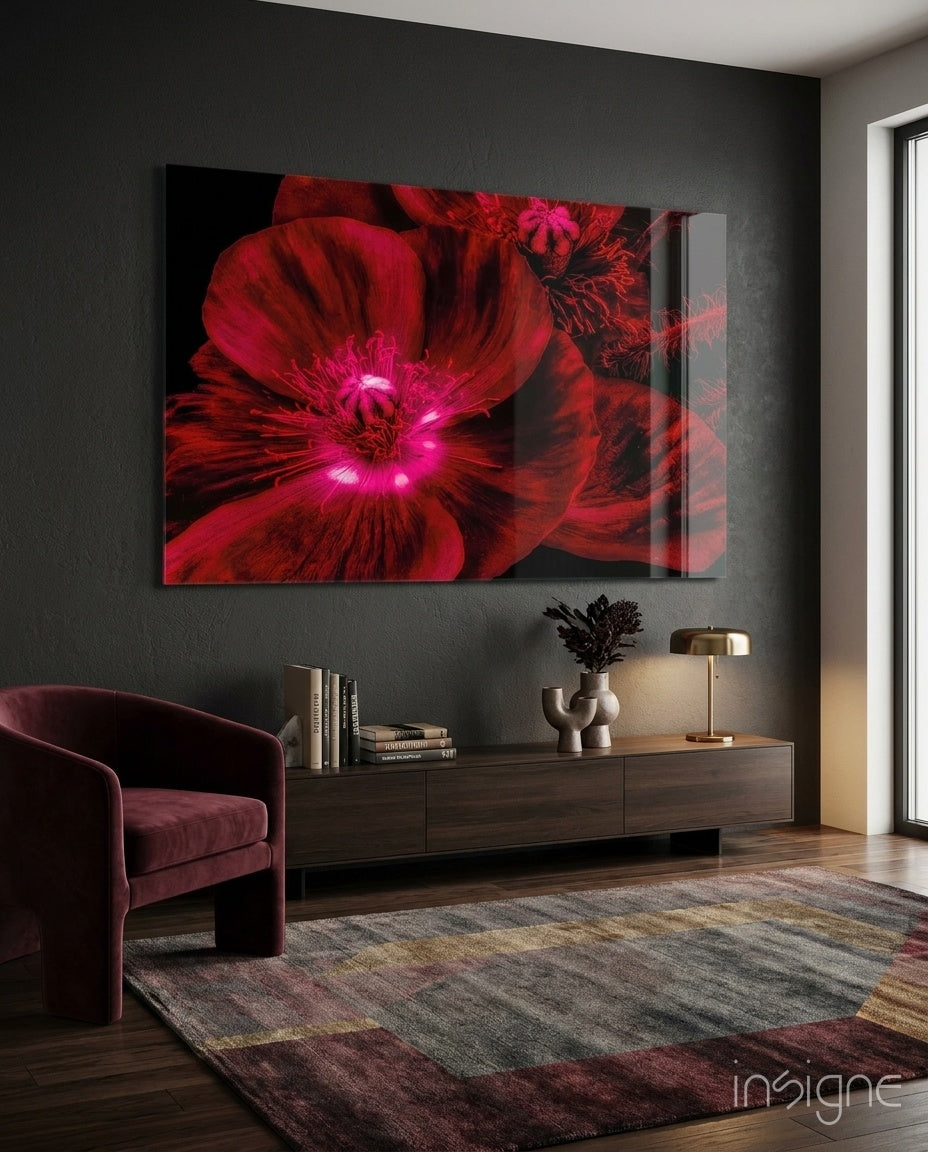 Malvales Flower Glass Wall Art