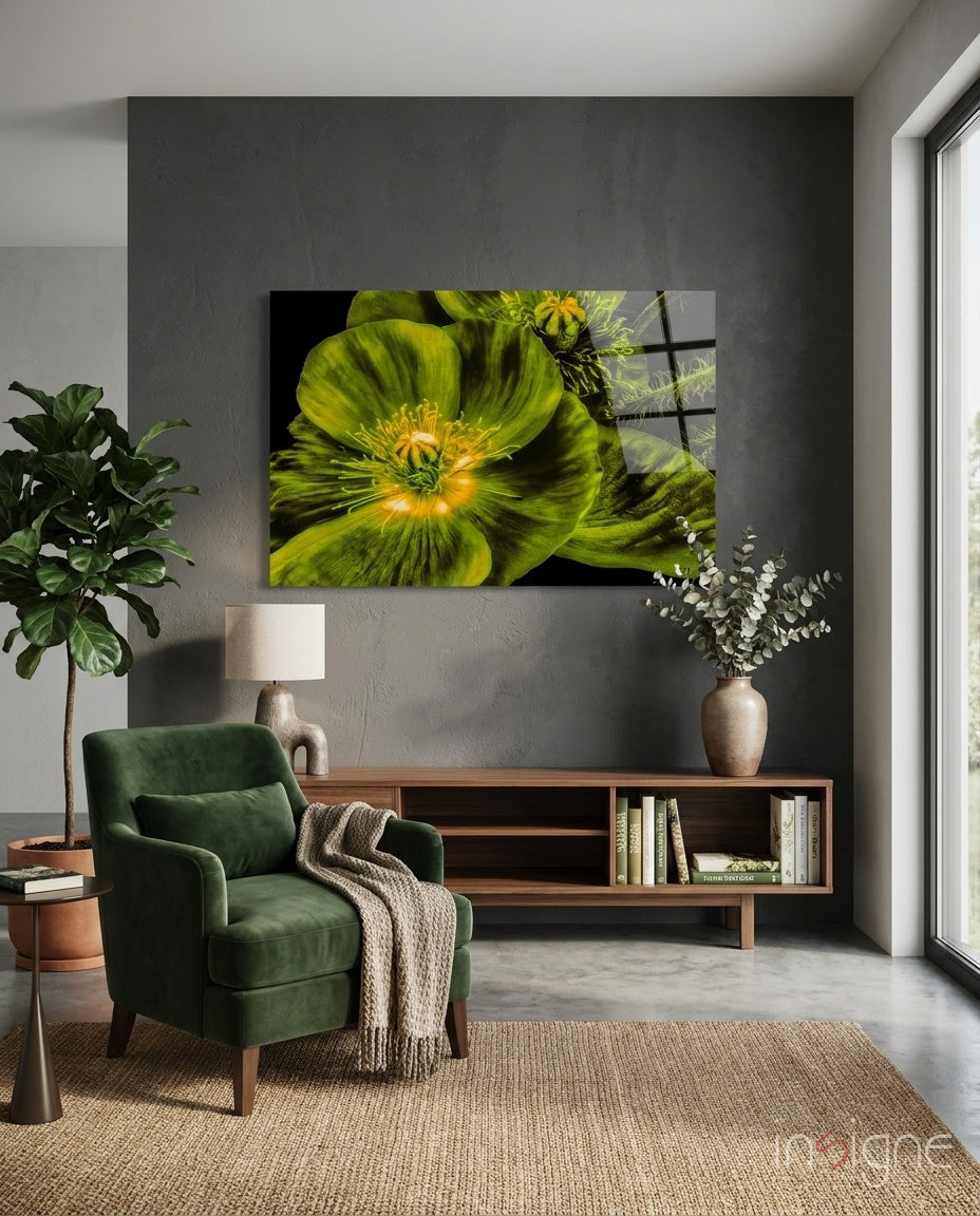 Malvales Flower Glass Wall Art