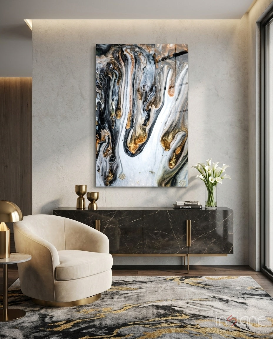 Abstract Glass Wall Art