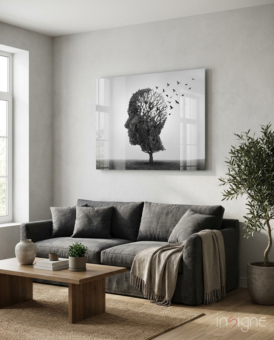 Autumn of Thoughts Glass Wall Art