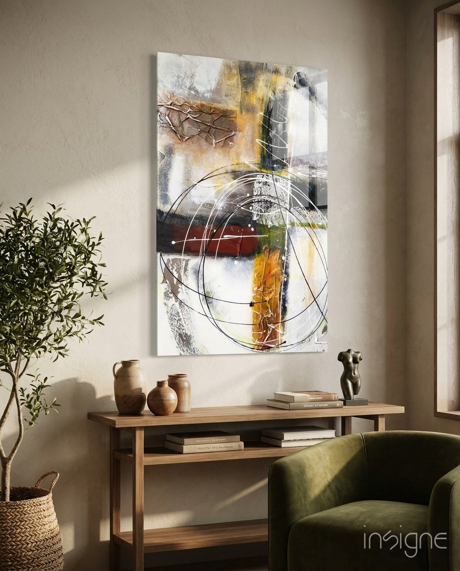 Abstract Glass Wall Art