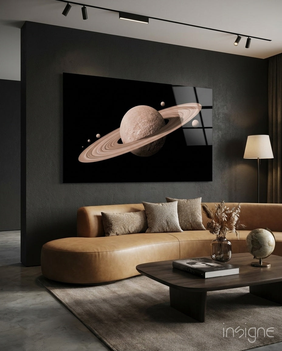 Saturn Glass Wall Art