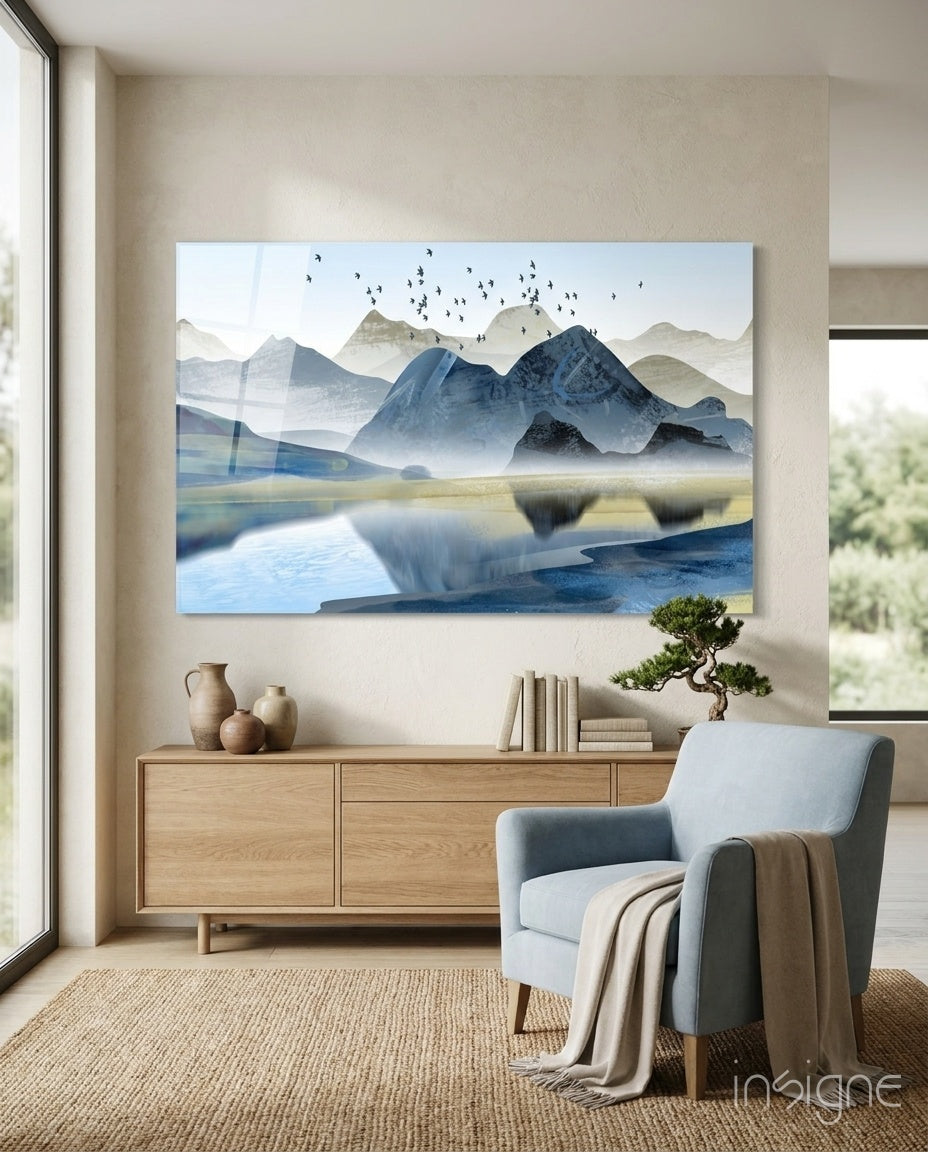 Mountains Glass Wall Art