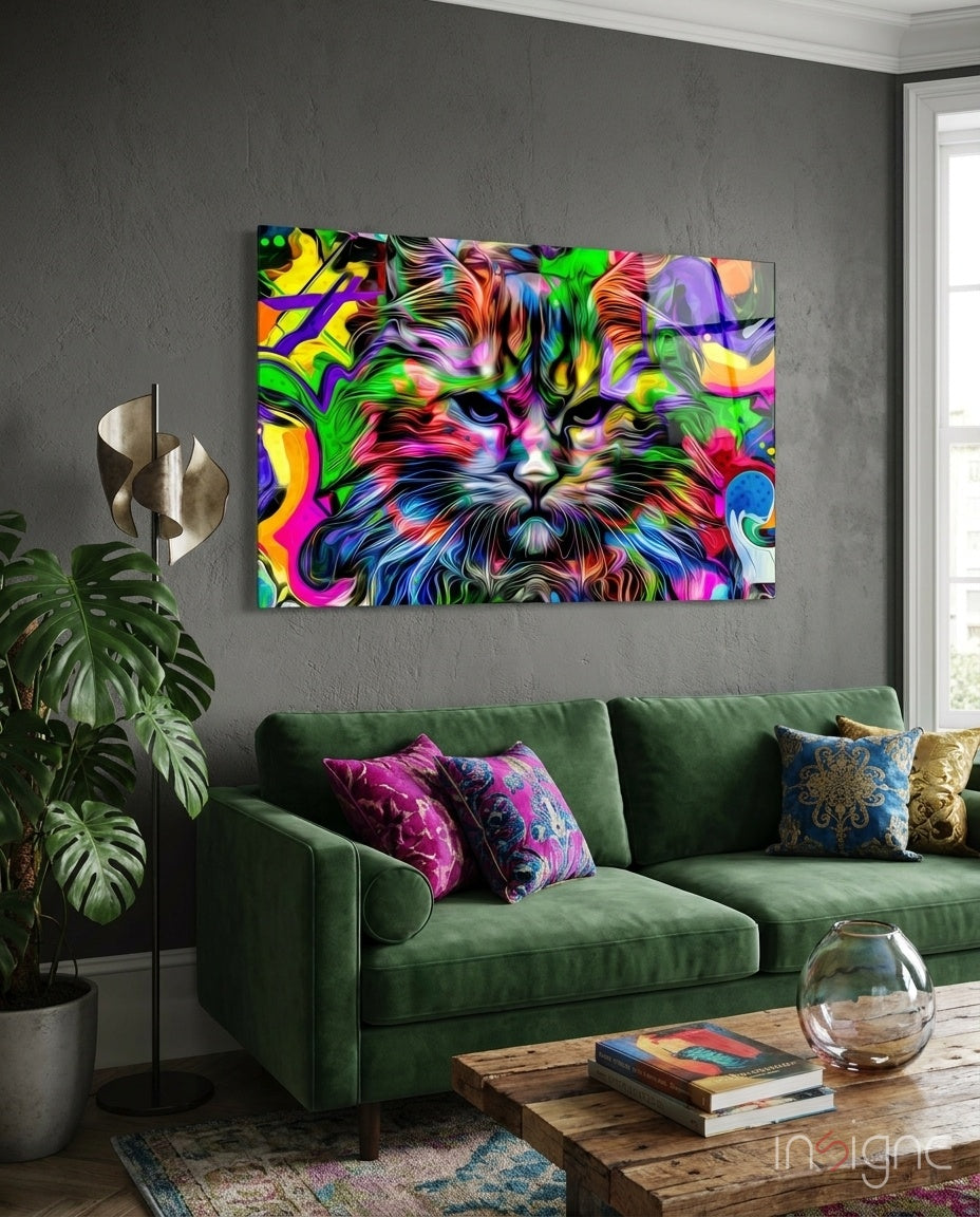 Cat Glass Wall Art