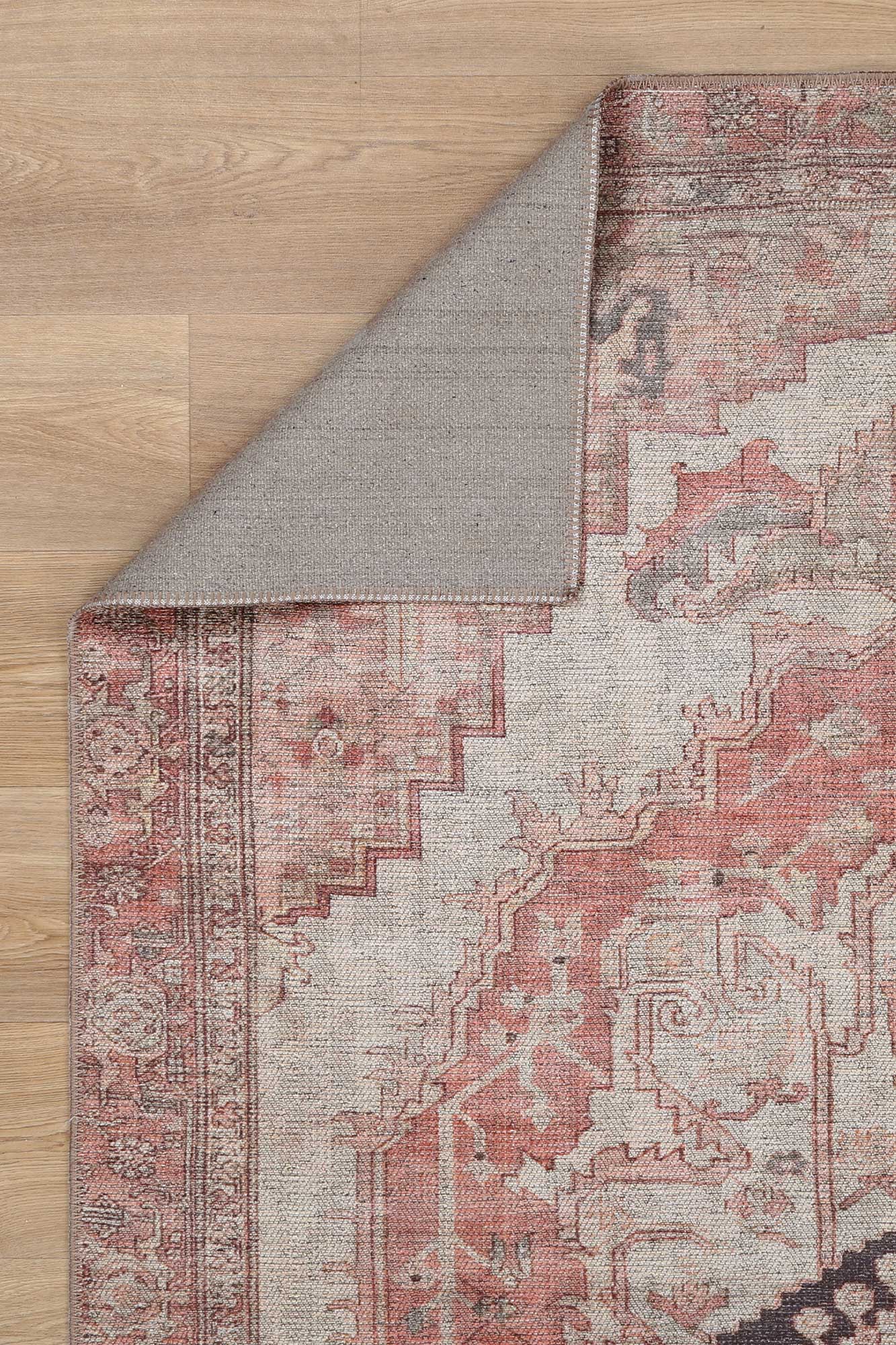 Carmine Vintage Farmhouse Charm in Orange : Runner Rug-4