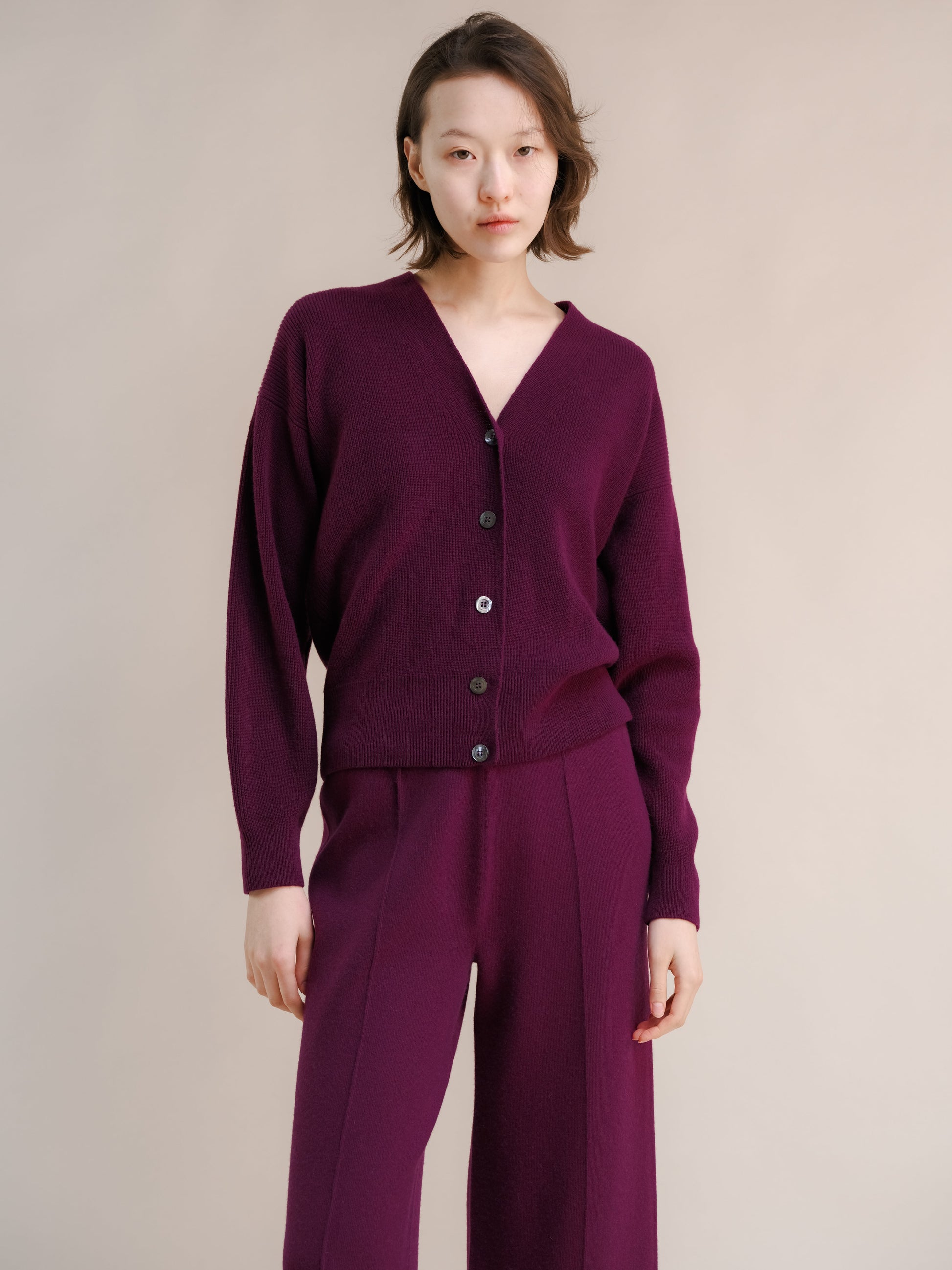 Cashmere Mix Ribbed Cardigan-9
