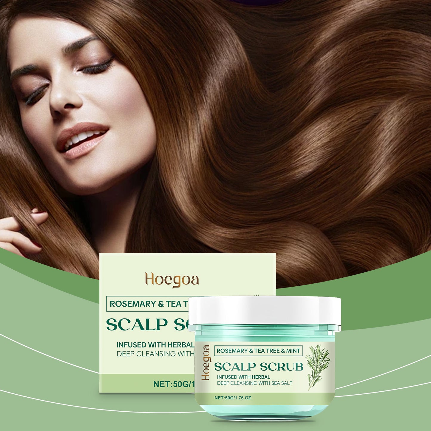 Hoegoa Rosemary Hair Scrub Gently Nourishes And Strengthens Hair And Scalp Care Cleansing Scrub