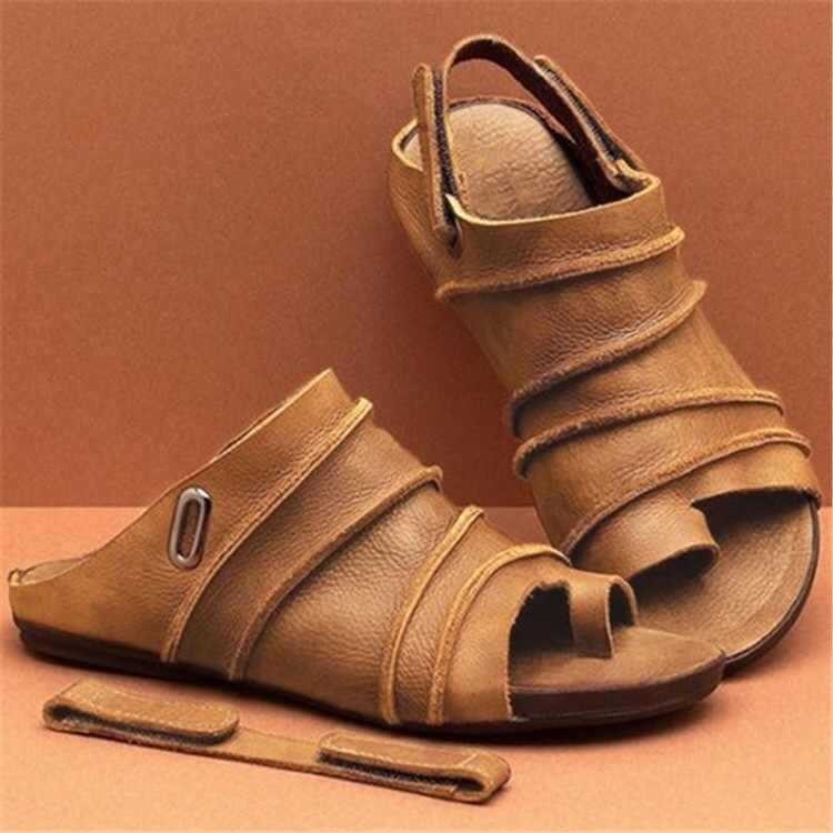 Fish mouthed toe clip beach women's sandals Velcro women's slippers sandals dual-purpose