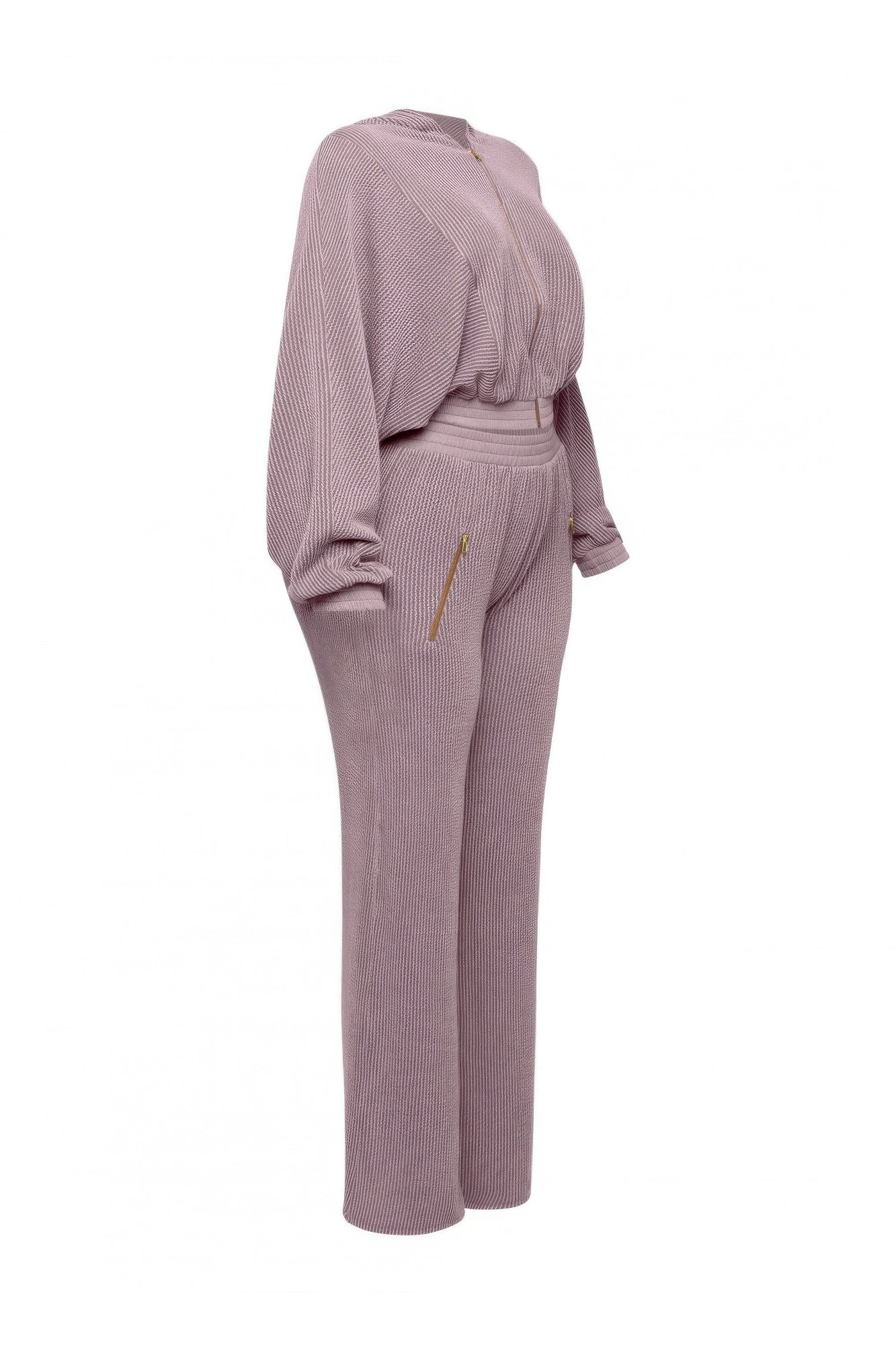 Zipper Closure Hoodie Jacket & Pants Set