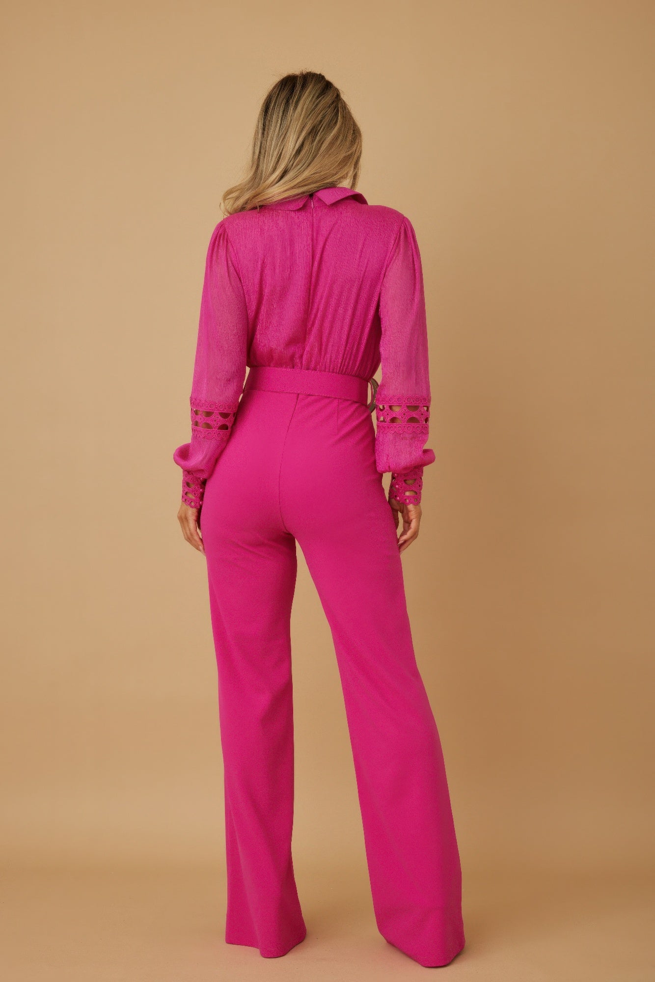 Crochet Detailed Woven Top Fashon Jumpsuit