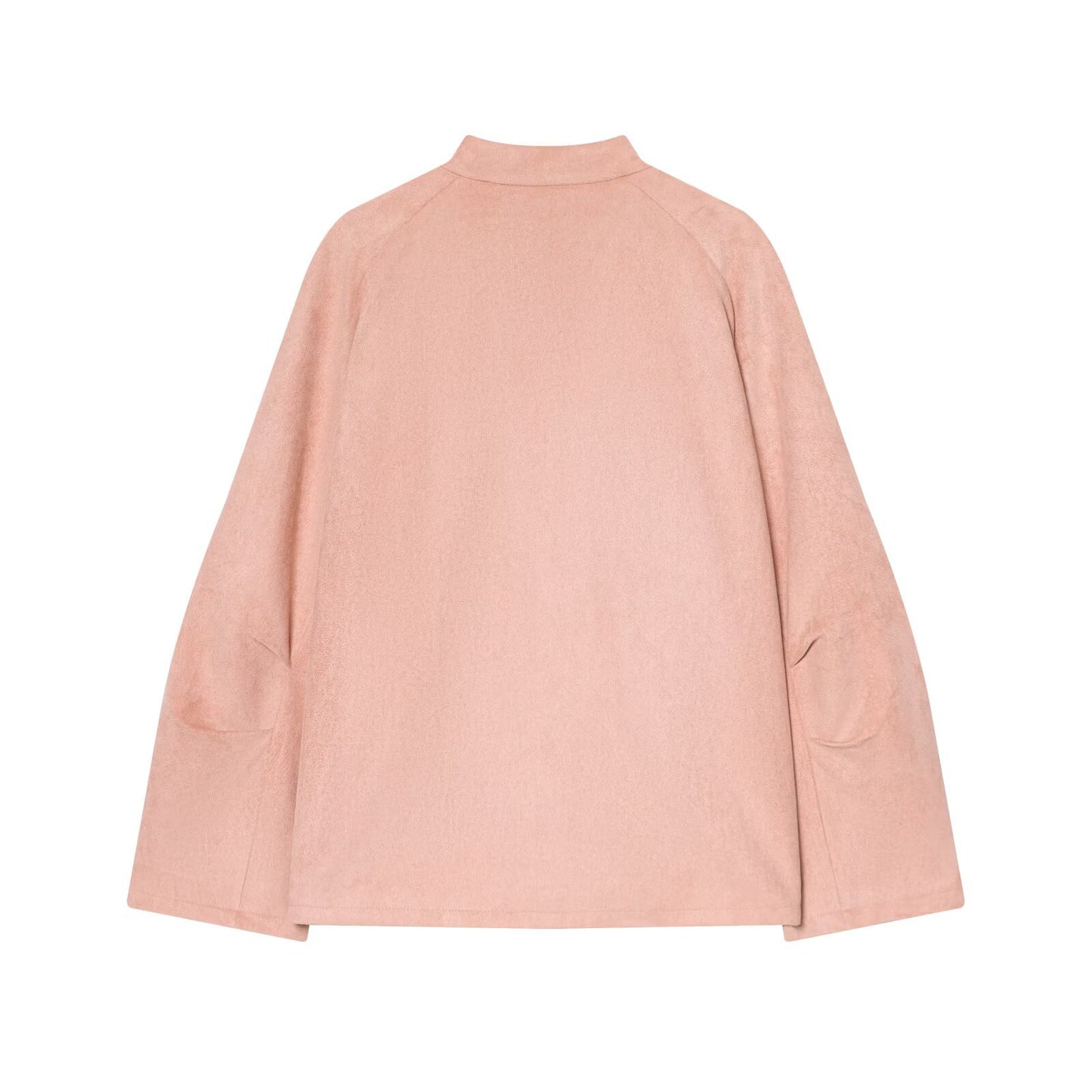 Street standing collar suede jacket