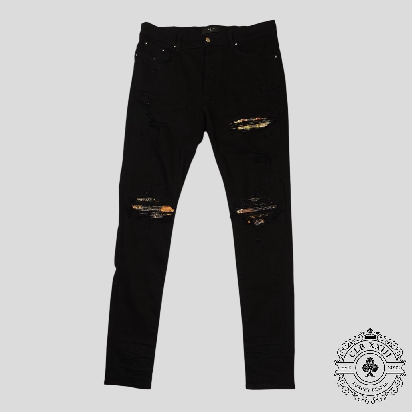 Amiri Aloha Patch Jeans in Black