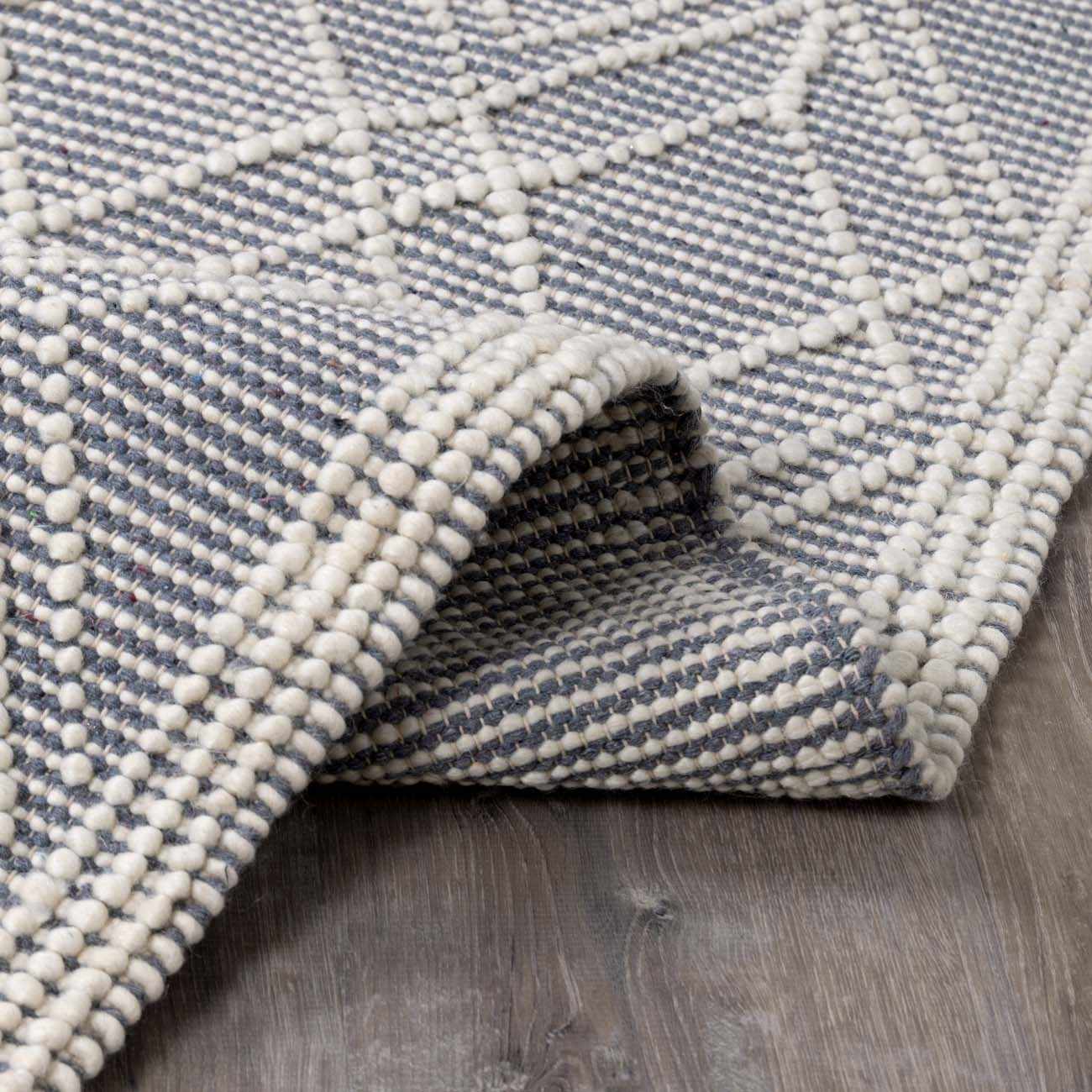 Ramsbury Denim Blue Wool Rug-3
