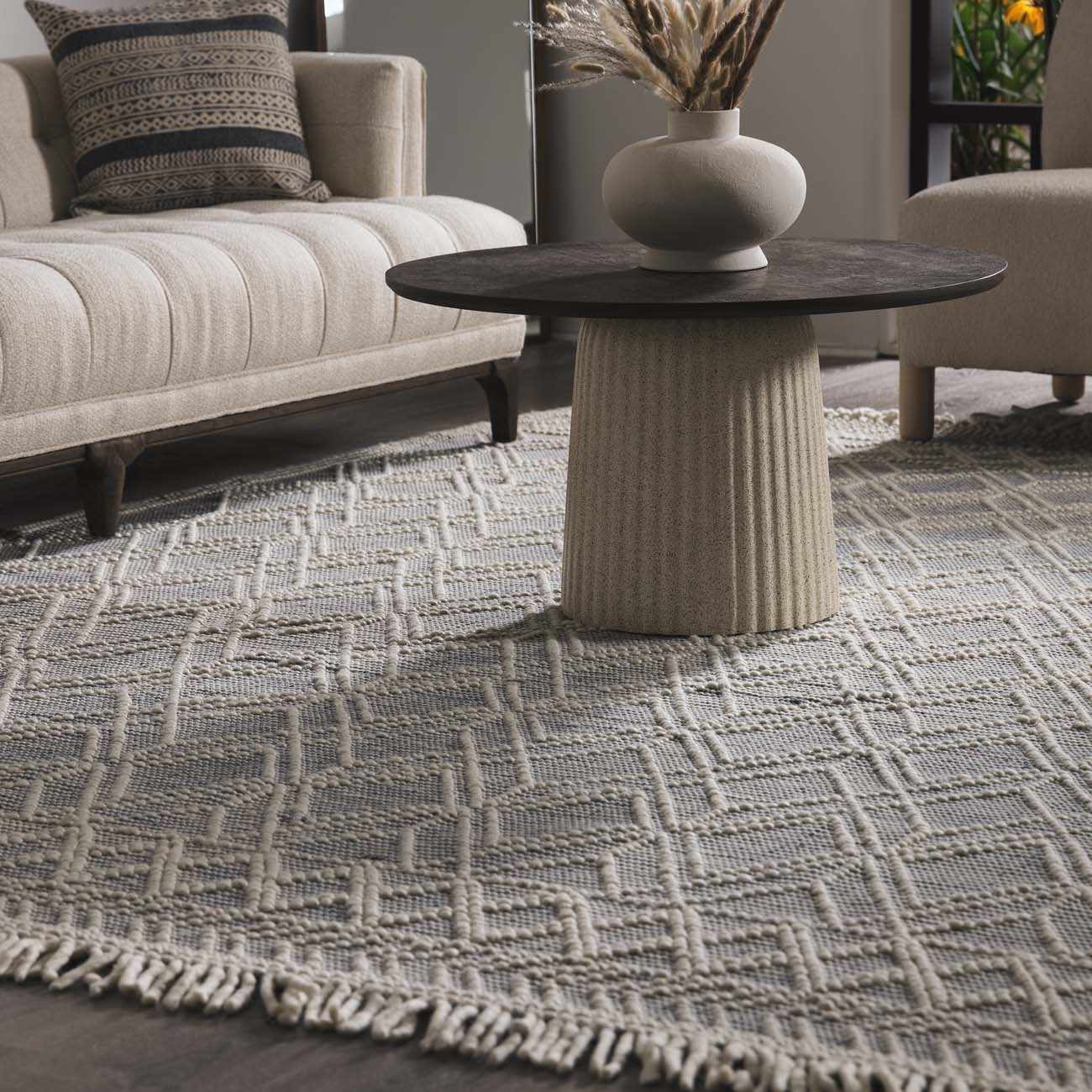 Ramsbury Denim Blue Wool Rug-0