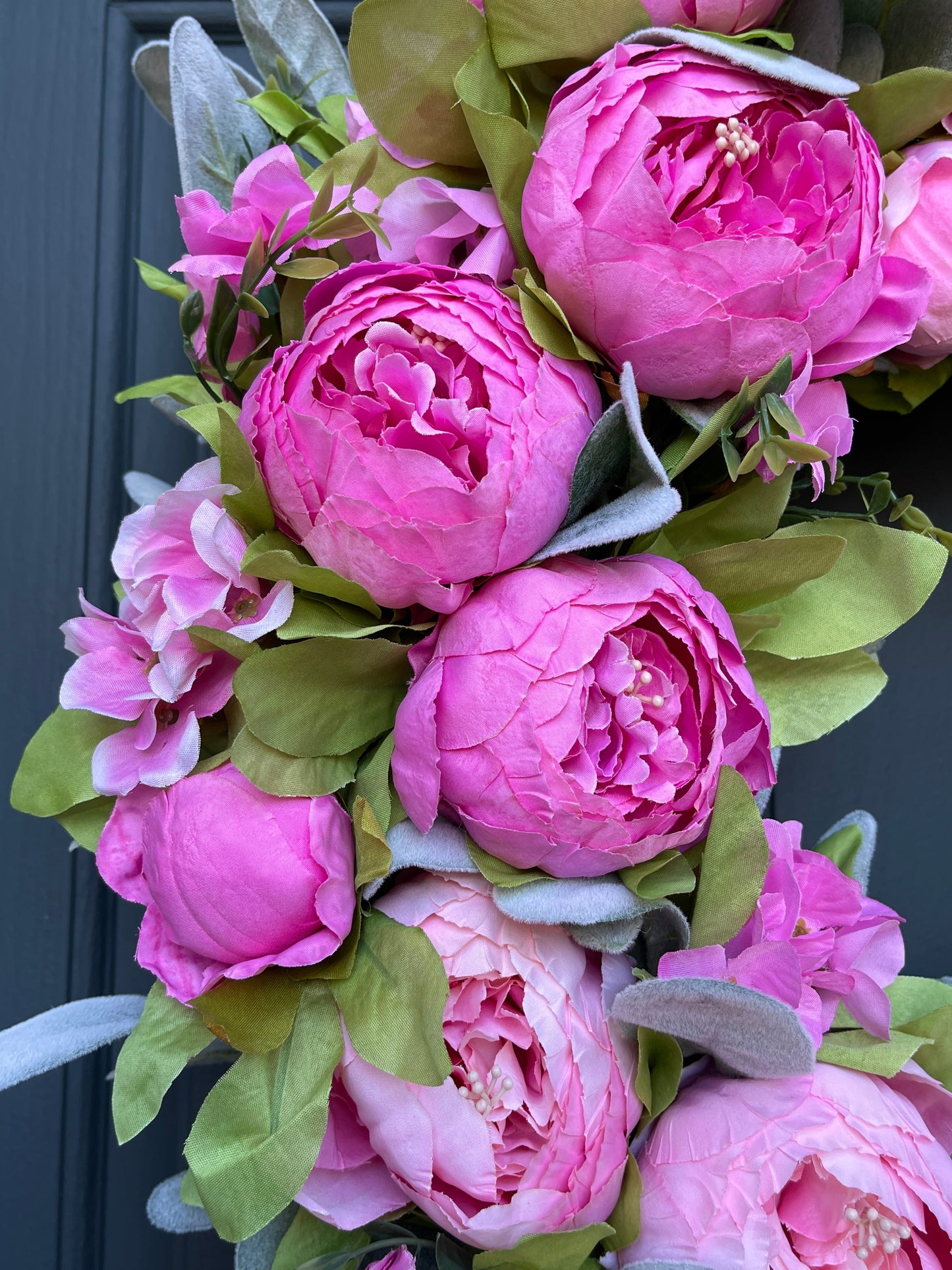 Bright Pink Peony Spring Wreath