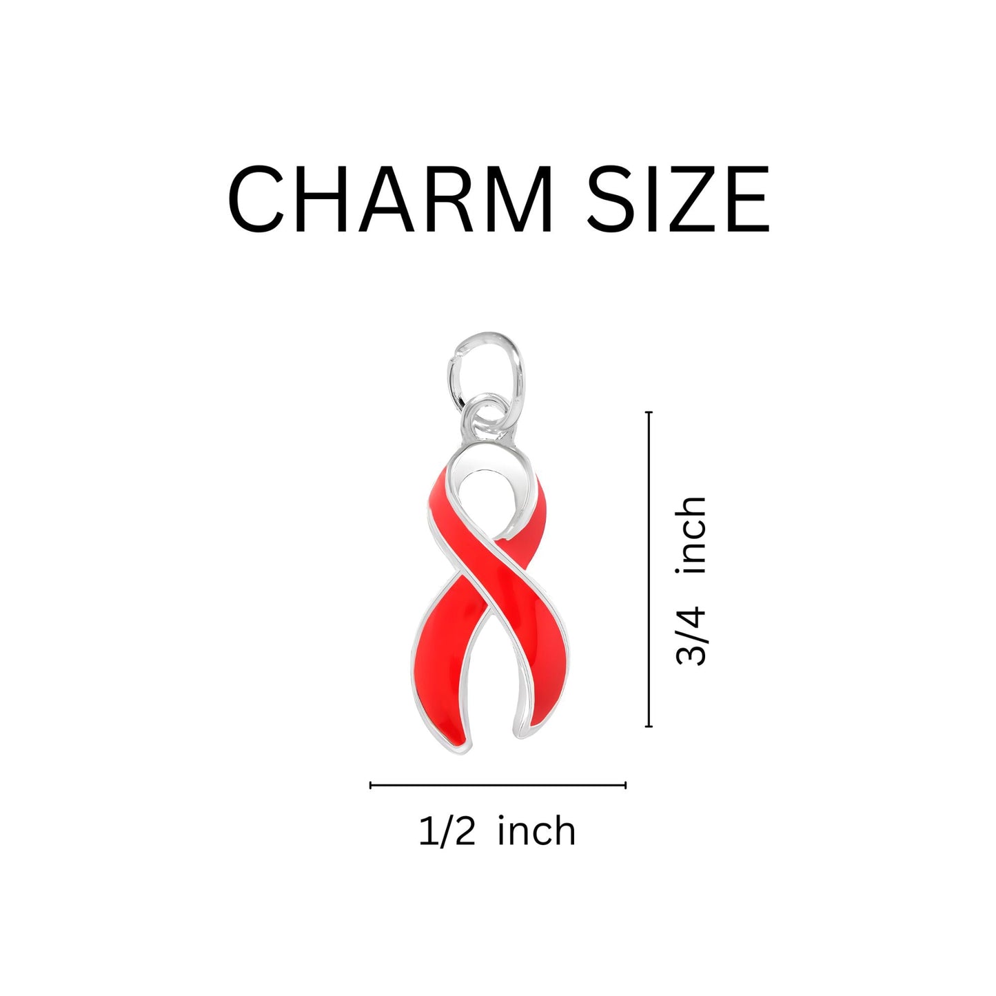 Large Red Ribbon Awareness Necklace