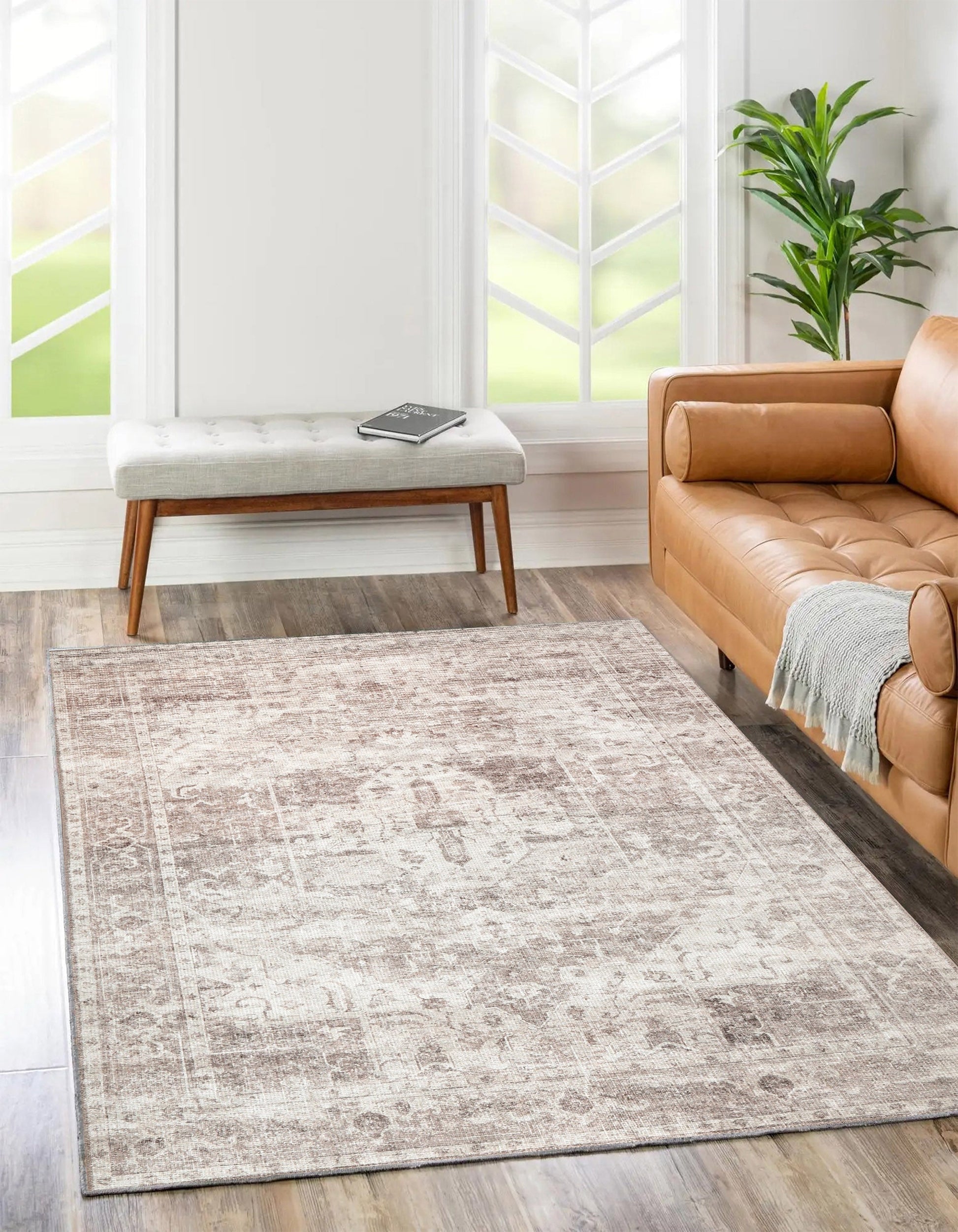 Chateau Machine Washable in Beige Rug-3