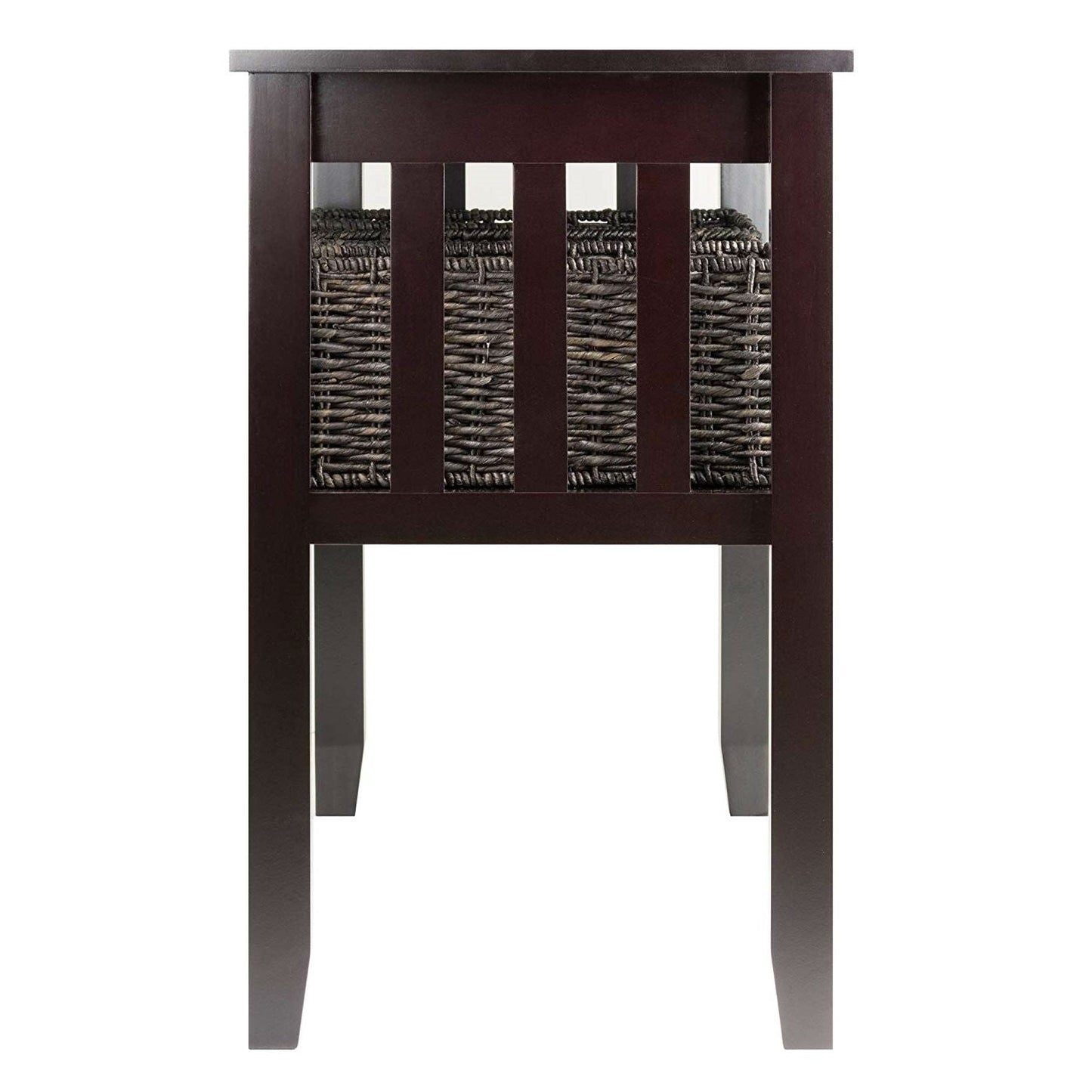 Espresso 2 Tier Entryway Hall Console Table with 3 Storage Baskets-2