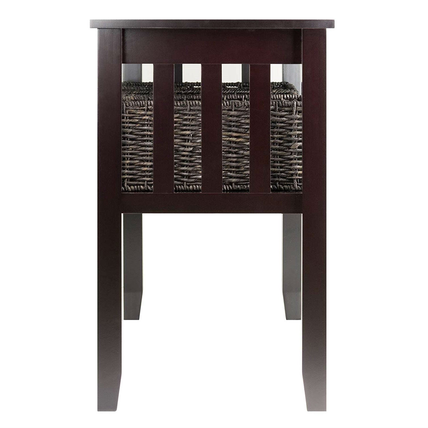 Espresso 2 Tier Entryway Hall Console Table with 3 Storage Baskets-2