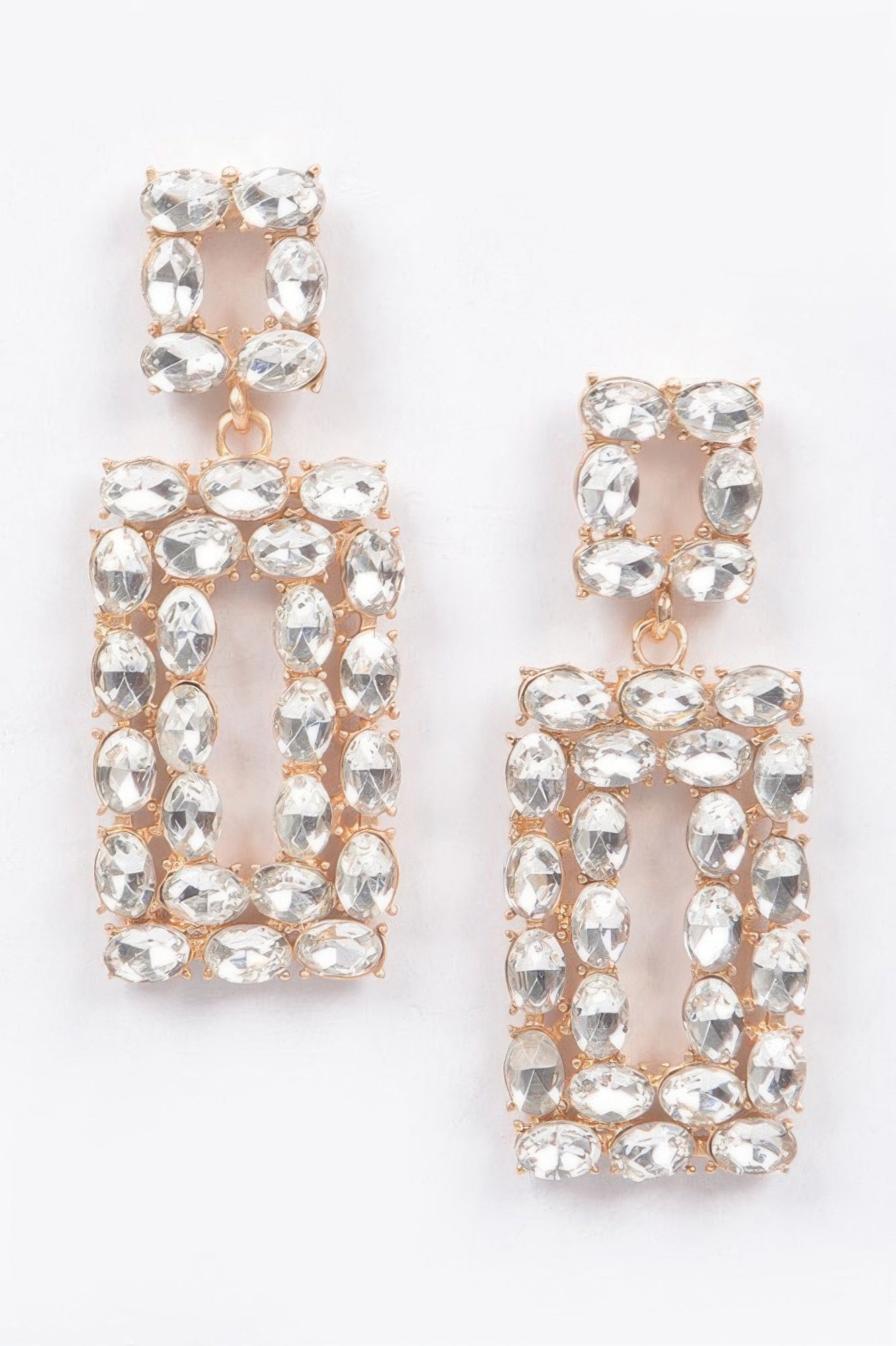 CHELSEA Crystal Color Pop Rectangle Earrings: NYFW BYMANYC ® New York-0